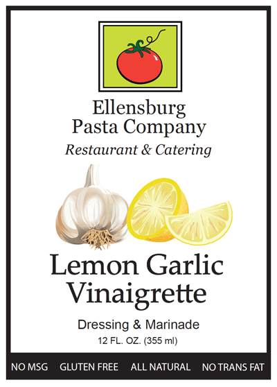 Lemon Garlic Vinaigrette label