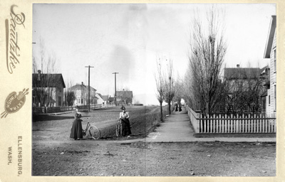 sidewalk scene from Ellensburg's early days